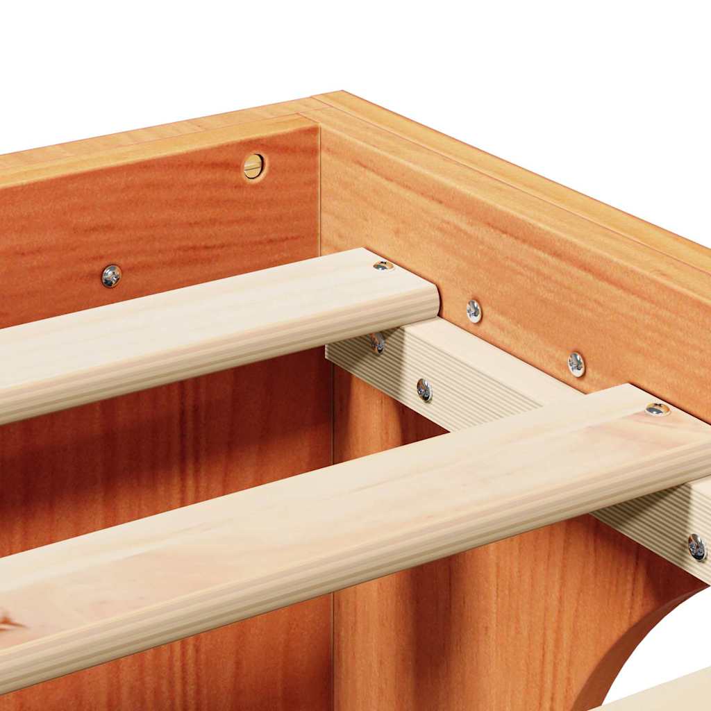 Bettgestell Wachsbraun 200 x 200 cm Massivholz Kiefer